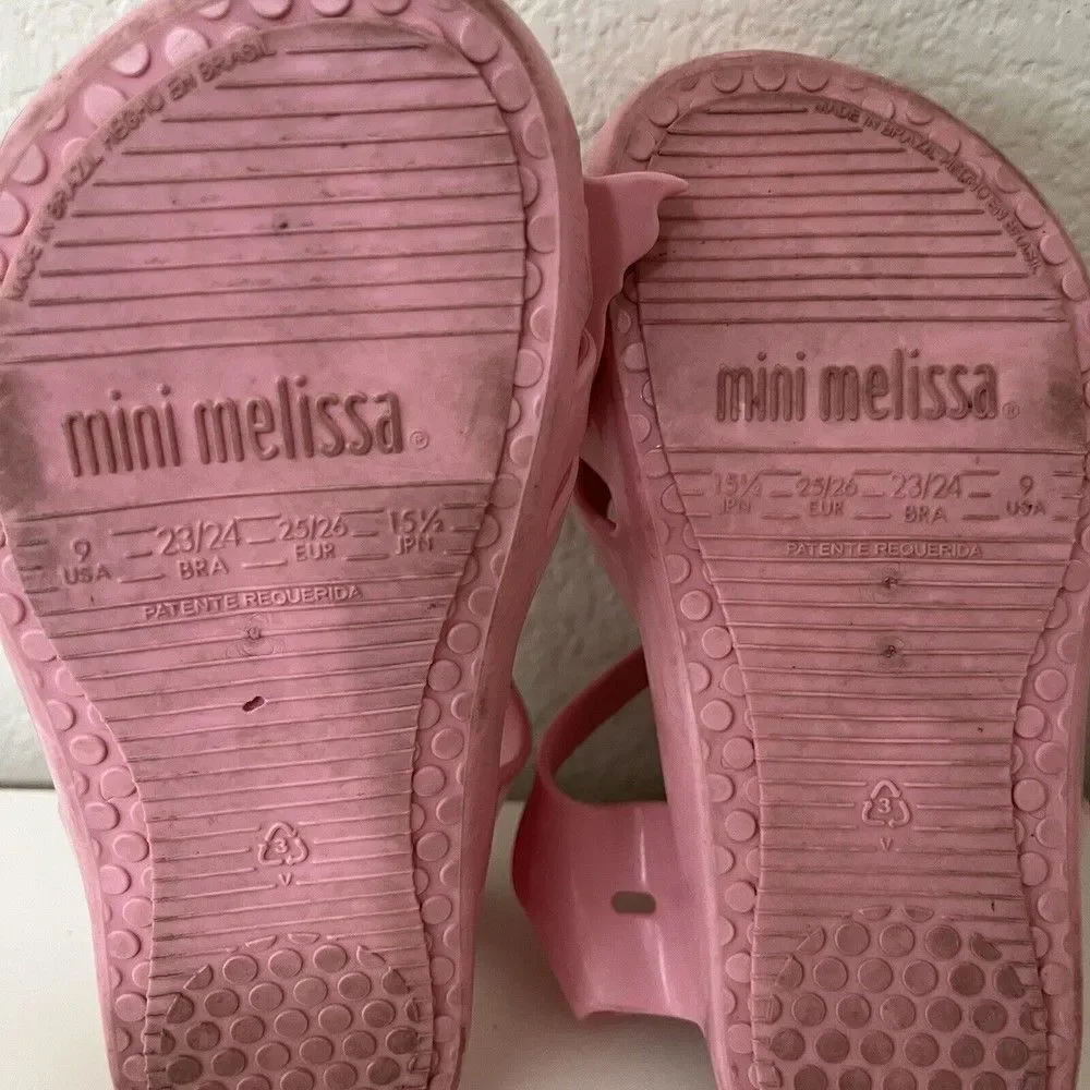 Mini Melissa Aranha + Fabula B Pink Unicorn Horn Sandals Toddler Girls Size 9